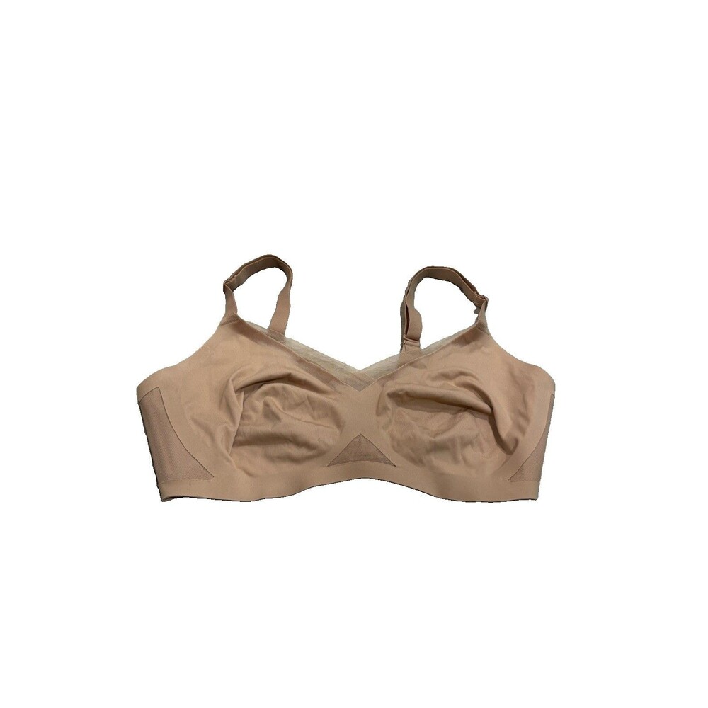 Honeylove CrossOver Bra Size Small Sand Nude Wireless Smoothing LWBRO302